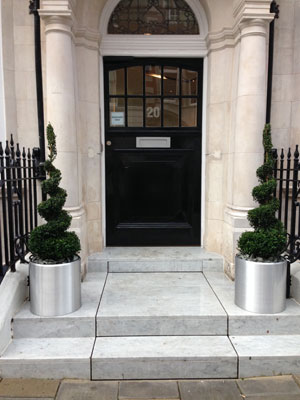 Office Entrance After - with Planters